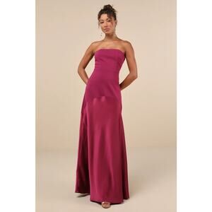 knee length dresses for ladies Strapless Long Prom Dress with Sheer-Panel Corset Slate Blue / 6 main image 0